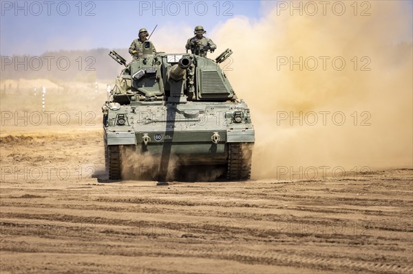 A self-propelled howitzer 2000 during exercise GRIFFIN STORM in Pabrade. Pabrade