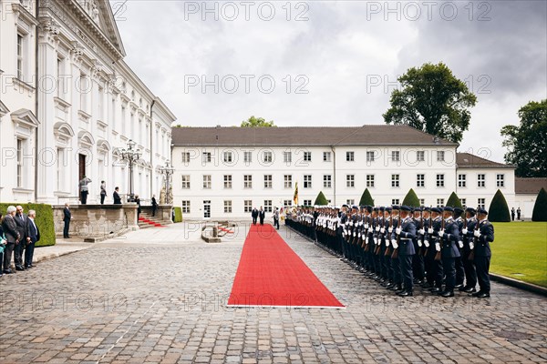 Federal President Frank-Walter Steinmeier receives Gustavo Petro President of Colombia at Bellevue Palace with Military Honours. 16.06.2023.