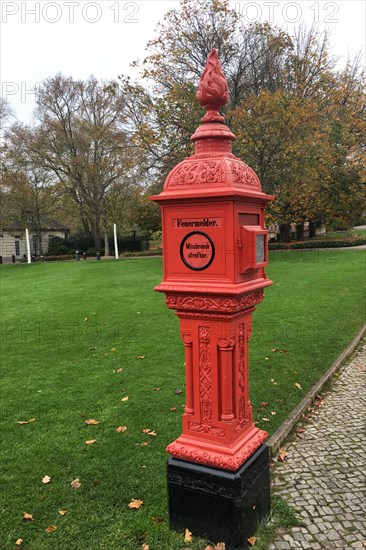 Historical fire alarm in front of Bellevue Palace in Berlin