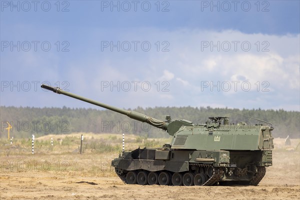 A self-propelled howitzer 2000 during exercise GRIFFIN STORM in Pabrade. Pabrade