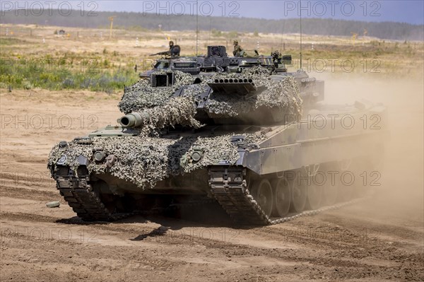 A Leopard tank 2A6 during exercise GRIFFIN STORM in Pabrade. Pabrade