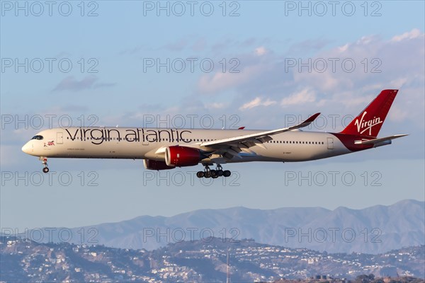 A Virgin Atlantic Airbus A350-1000 with the registration G-VDOT at Los Angeles Airport