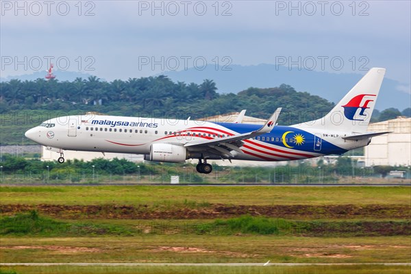 A Malaysia Airlines Boeing 737-800 aircraft with registration number 9M-MLP at Kuala Lumpur Airport