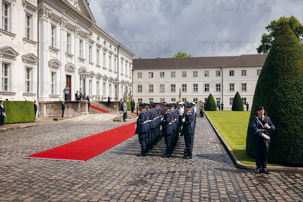 Federal President Frank-Walter Steinmeier receives Gustavo Petro President of Colombia at Bellevue Palace with Military Honours. 16.06.2023.