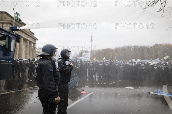 Police action against the demonstration against the reformed Infection Protection Act by Corona sceptics