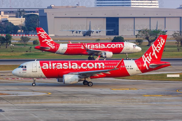 Airbus A320 aircraft of Thai AirAsia at Bangkok Don Mueang Airport