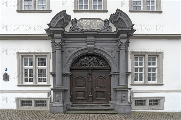 Entrance portal of the former school building of the High School Confluentinum until 1894
