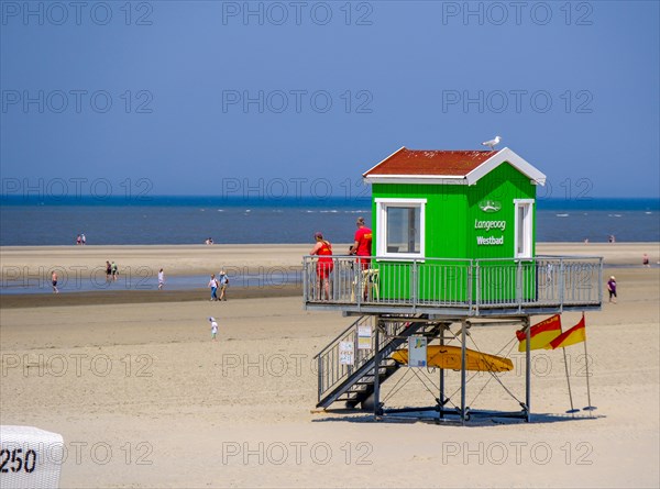 Guarded bathing beach on the North Sea island of Langeoog