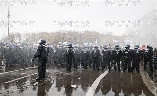 Police action against the demonstration against the reformed Infection Protection Act by Corona sceptics