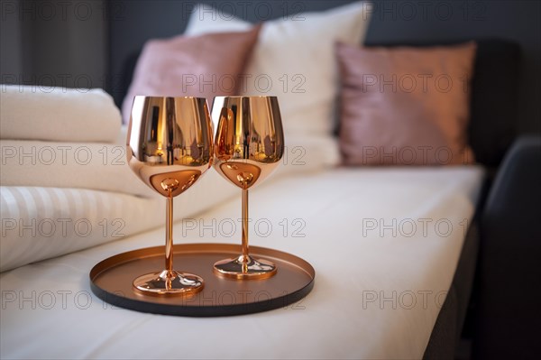 Copper coloured goblets