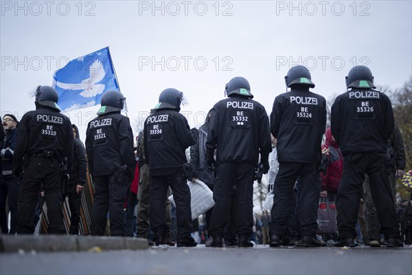 Police action against the demonstration against the reformed Infection Protection Act by Corona sceptics