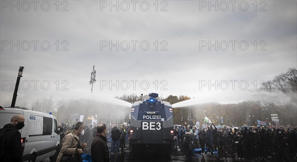 Police action against the demonstration against the reformed Infection Protection Act by Corona sceptics