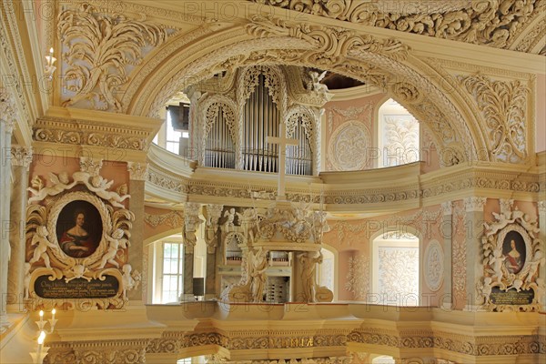 Interior view of baroque St. Trinitatis Church