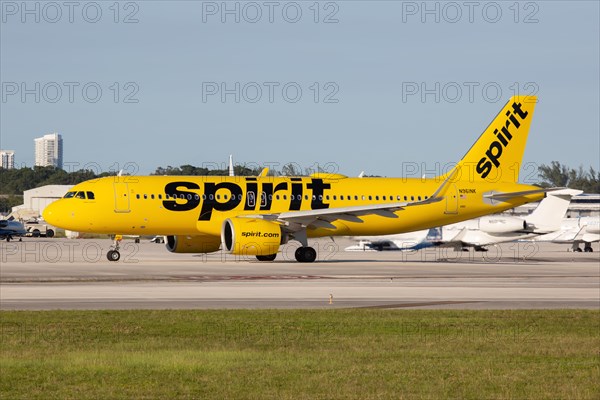 An Airbus A320neo aircraft of Spirit Airlines with registration N961NK at Fort Lauderdale Airport