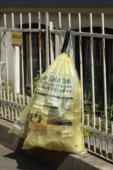 Yellow bags for plastic waste