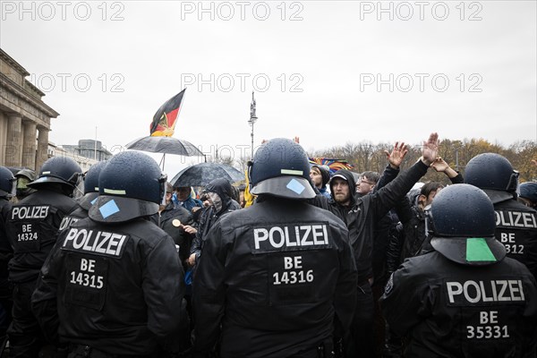 Police action against the demonstration against the reformed Infection Protection Act by Corona sceptics