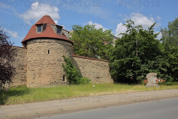 Historic city wall with tower