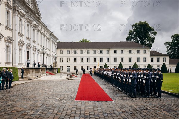 Federal President Frank-Walter Steinmeier receives Gustavo Petro President of Colombia at Bellevue Palace with Military Honours. 16.06.2023.