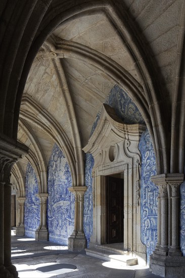 Gothic cloister decorated with azulejos