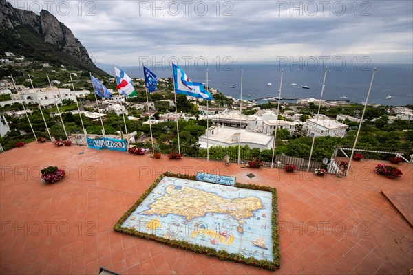 Beautiful island feeling with old houses and the sea on the island of Capri