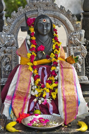 A goddess at the temple festival in front of the Hindu temple Sri Kamadchi Ampal