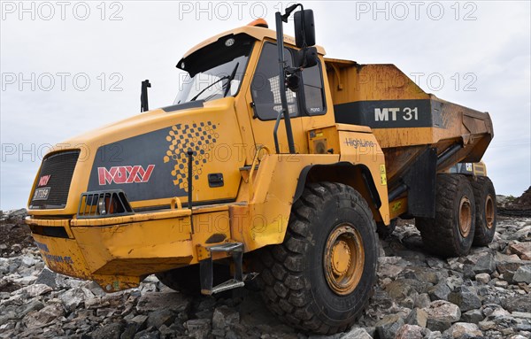 Dump truck during road construction in Norway