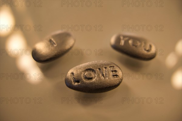 Stones with inscription I Love You