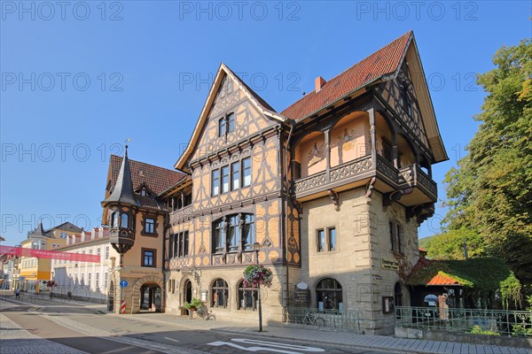 Half-timbered house with bay window and ornaments Henneberger Haus built 1895