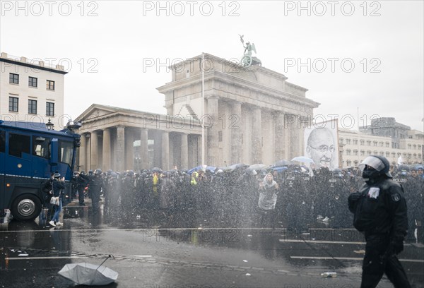 Police action against the demonstration against the reformed Infection Protection Act by Corona sceptics