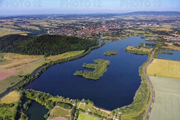 Aerial view over Werratalsee