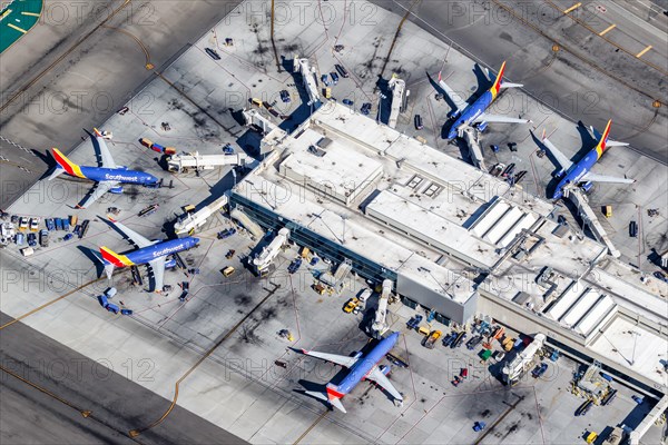 Boeing 737 aircraft of Southwest Airlines at Los Angeles Airport