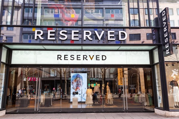 Reserved brand shop with logo retail on Koenigstrasse in Stuttgart