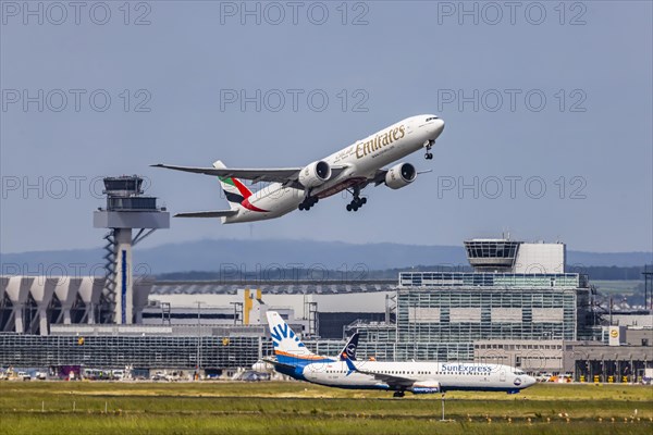 Taking off Boeing 777-300ER of the airline Emirates