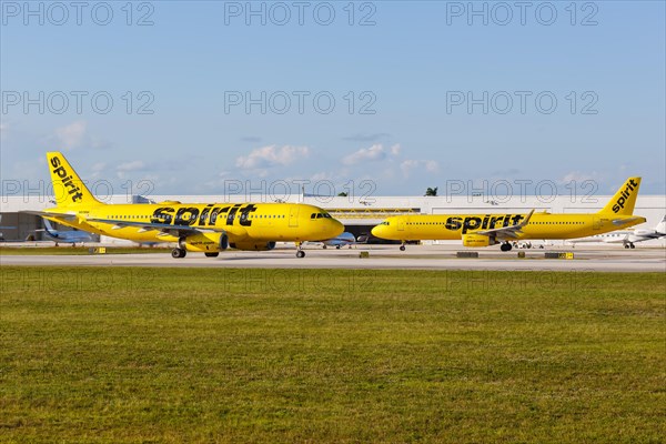 Airbus aircraft of Spirit Airlines at Fort Lauderdale Airport