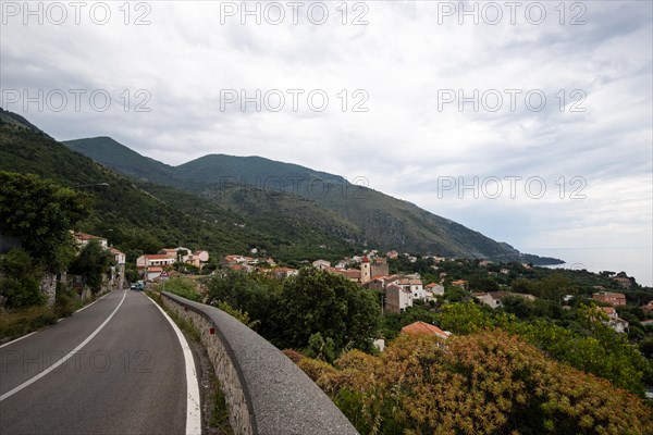 Great coastal road overlooking the coast and the Mediterranean Sea in Salerno