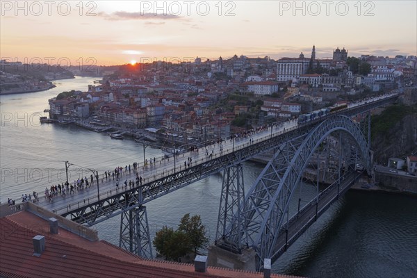 City view at sunset