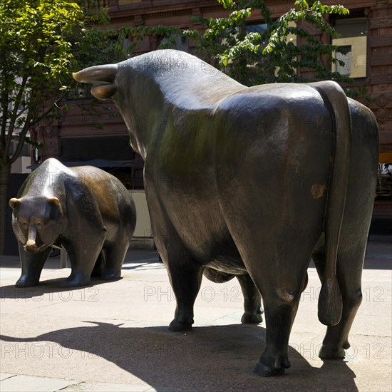 Bull and Bear on the Stock Exchange Square