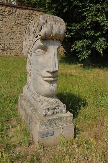 Sculpture double profile antique and contemporary girl's head by Peter Makolies 1983