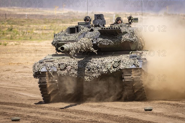 A Leopard tank 2A6 during exercise GRIFFIN STORM in Pabrade. Pabrade