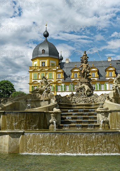 Water feature and Seehof Castle