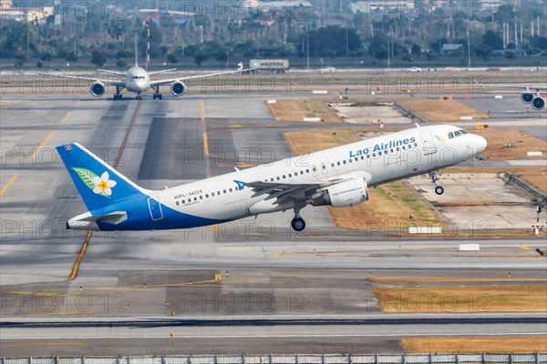 A Lao Airlines Airbus A320 aircraft with registration number RDPL-34224 at Bangkok Suvarnabhumi Airport