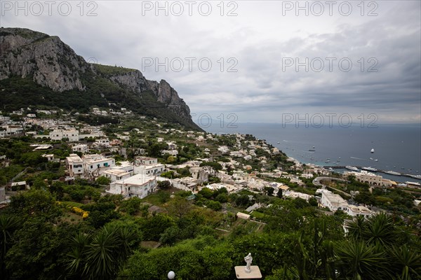 Beautiful island feeling with old houses and the sea on the island of Capri