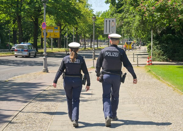 Policemen on patrol at Bellevue Palace