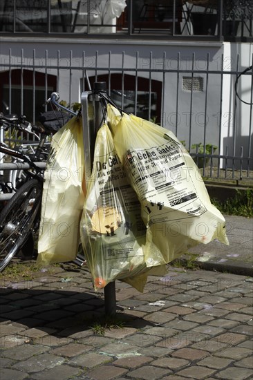 Yellow bags for plastic waste