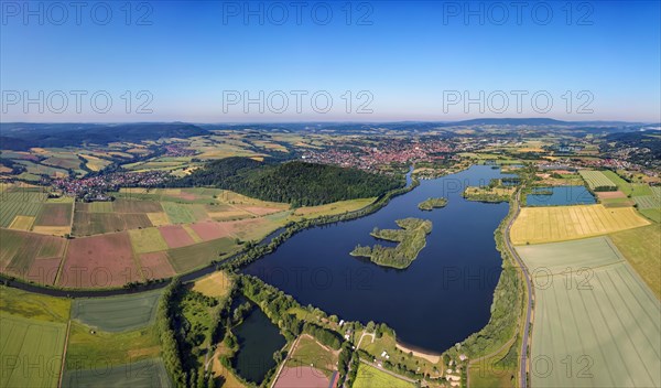 Aerial view over Werratalsee