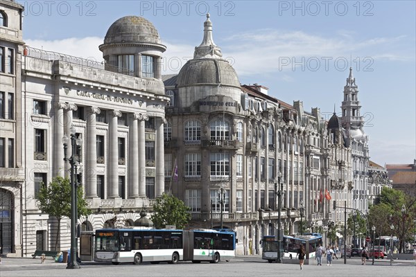 Historic buildings from the founding period on the boulevard Avenida dos Aliados