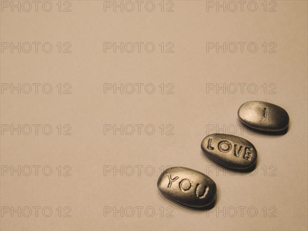 Stones with inscription I Love You