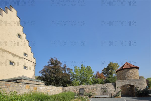 Old castle built in 1512 with powder tower and historic town fortifications