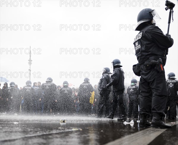 Police action against the demonstration against the reformed Infection Protection Act by Corona sceptics