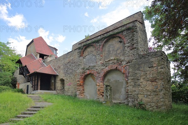 Remains of the historic city wall with staircase